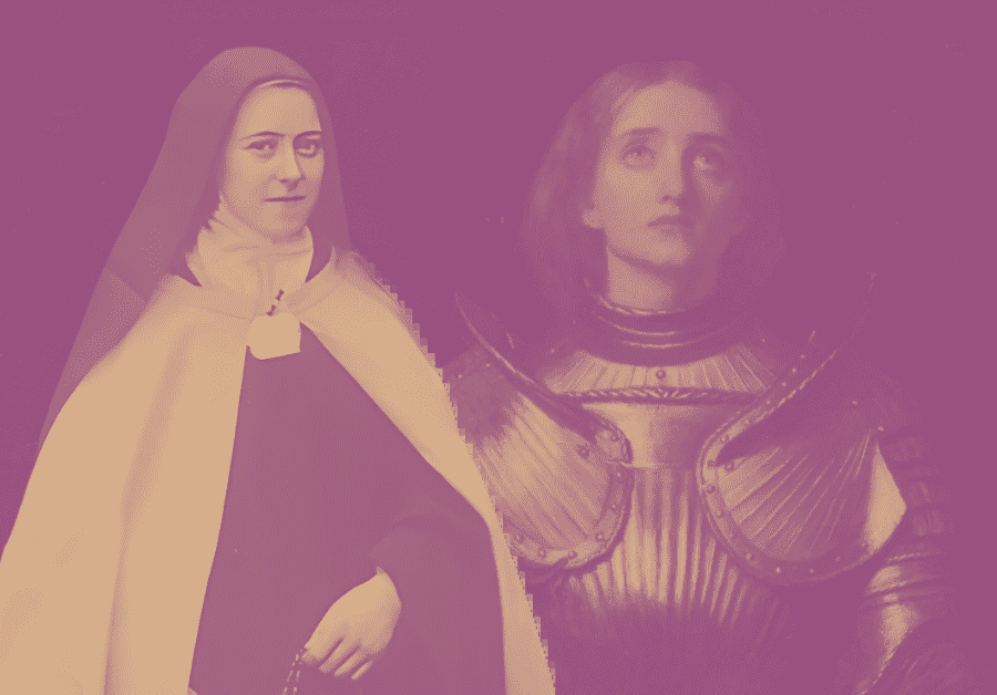 St Therese of Lisieux and her favorite saint, St. Joan of Arc