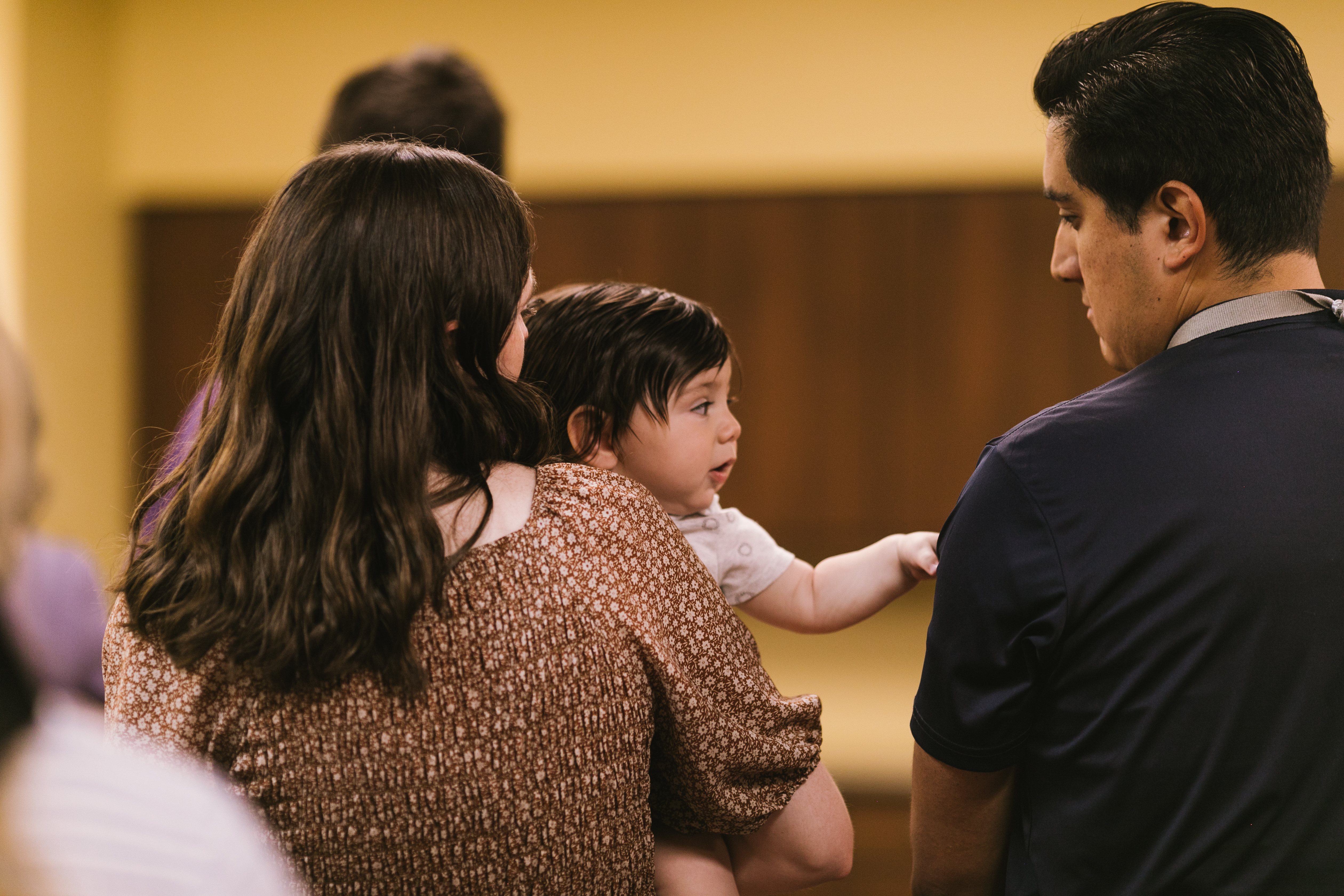 Family praying together