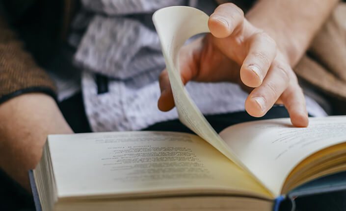 person reading book