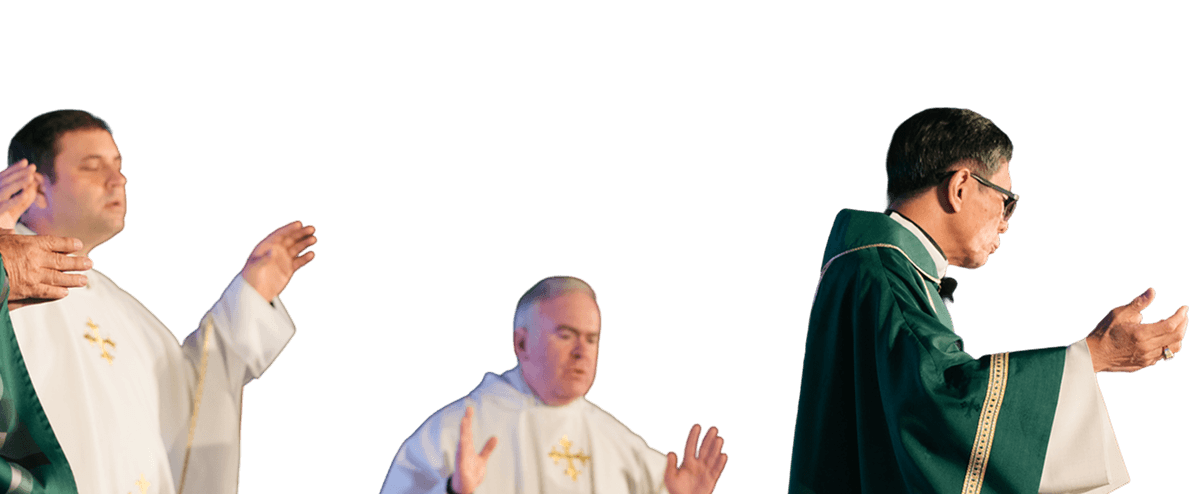 priests praying in procession